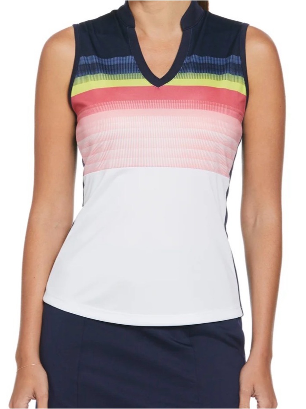 Callaway WOMENS GRADIENT STRIPE COLOR BLOCK GOLF POLO size XL